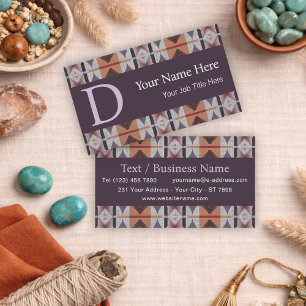 Southwestern Tribal Pattern Inspired Custom Business Card