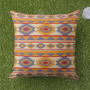 Southwestern tribal pattern outdoor pillow