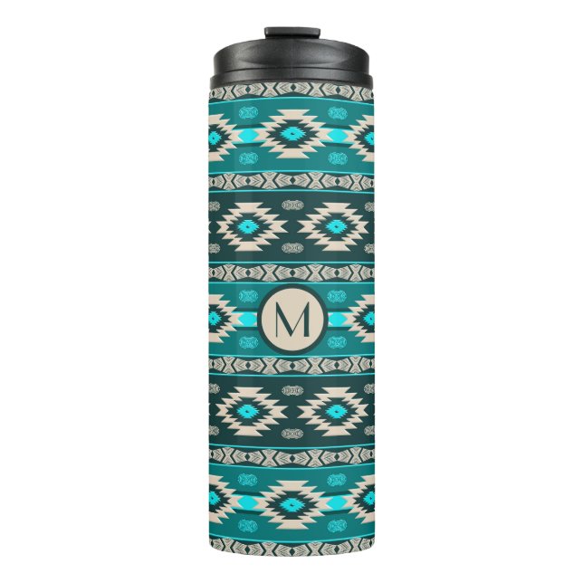 Southwestern tribal pattern  thermal tumbler (Front)