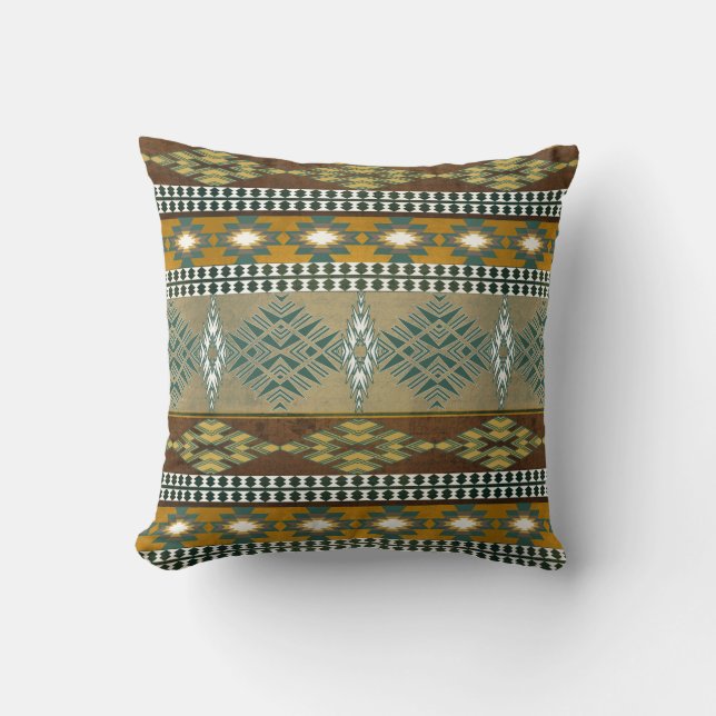 Southwestern tribal pattern throw pillow (Front)