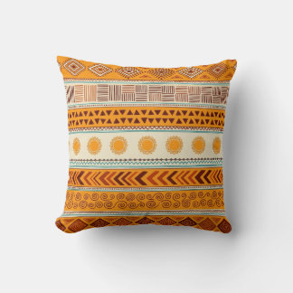 Southwestern Tribal Yellow Sun Geometric Pillow