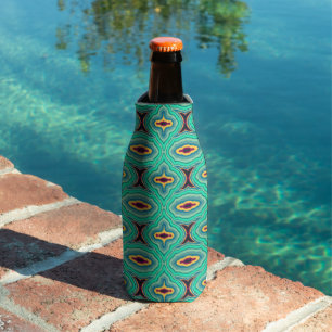 Southwestern Tropical Boho Chic Geode Pattern Art Bottle Cooler