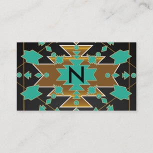Southwestern Turquoise Colour Block Business Card