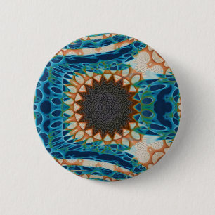 Southwestern Turquoise Native Pattern 2 Inch Round Button