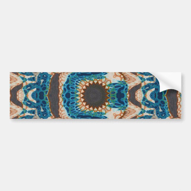 Southwestern Turquoise Native Pattern Bumper Sticker (Front)