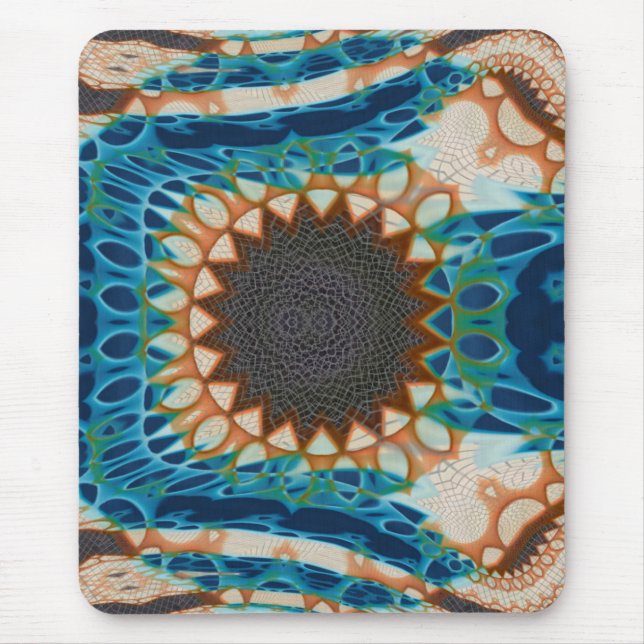 Southwestern Turquoise Native Pattern Mouse Pad (Front)