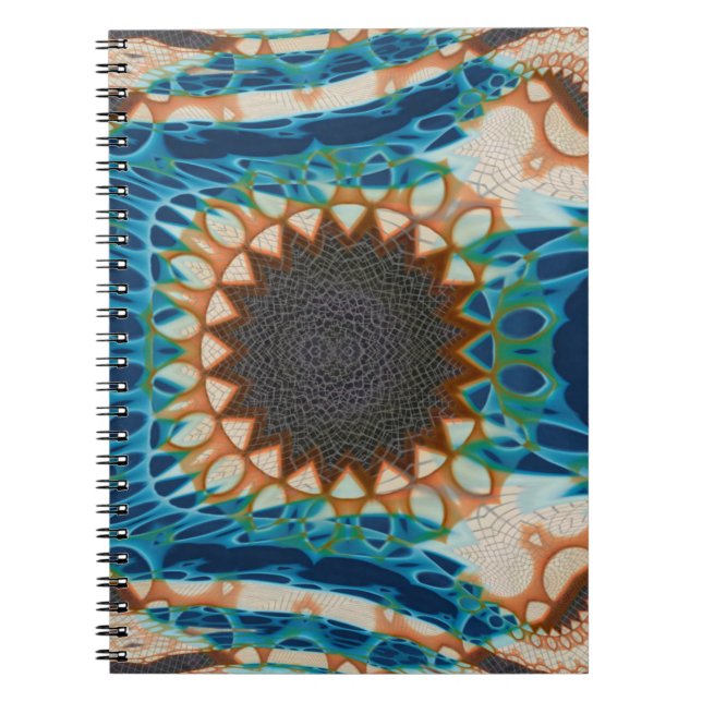 Southwestern Turquoise Native Pattern Notebook (Front)