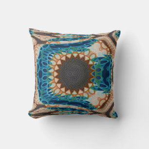 Southwestern Turquoise Native Pattern Throw Pillow