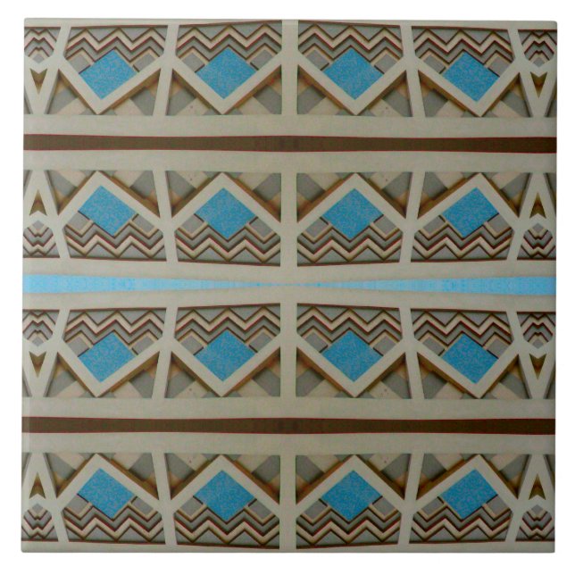 southwestern turquoise pattern tile (Front)