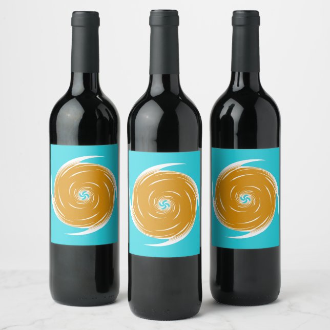 Southwestern Twirl Pattern Wine Label (Bottles)
