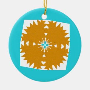 Southwestern Vibes Multi-Colour Pattern Ceramic Ornament