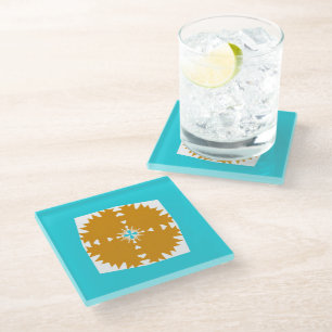 Southwestern Vibes Multi-Colour Pattern Glass Coaster