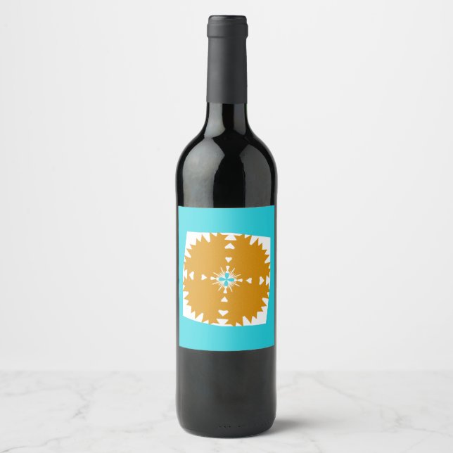 Southwestern Vibes Multi-Colour Pattern Wine Label (Front)