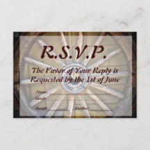 Southwestern Wagon Wheel Wedding RSVP Card