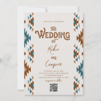 Southwestern Wedding Invitation with QR Code