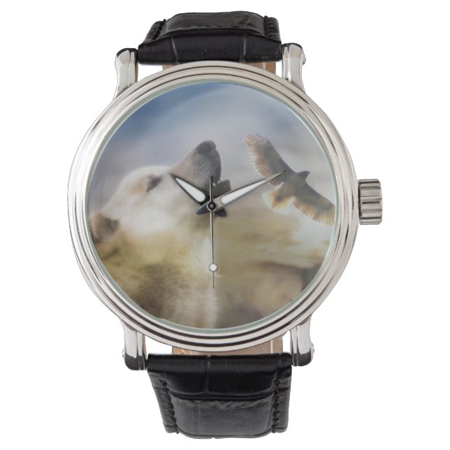 Southwestern Wolf and Red Tail Hawk Watch (Front)