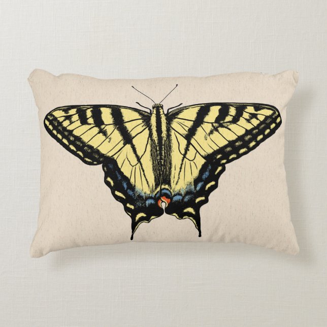 Southwestern Yellow Swallowtail Butterfly Accent Pillow (Front)