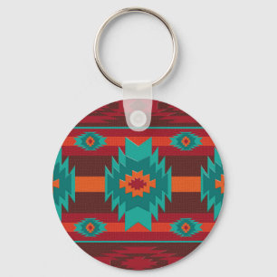 Southwestrn navajo geometric pattern. keychain