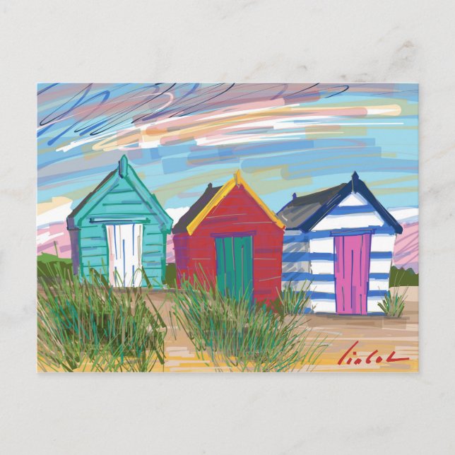 Southwold Beach Huts Postcard (Front)