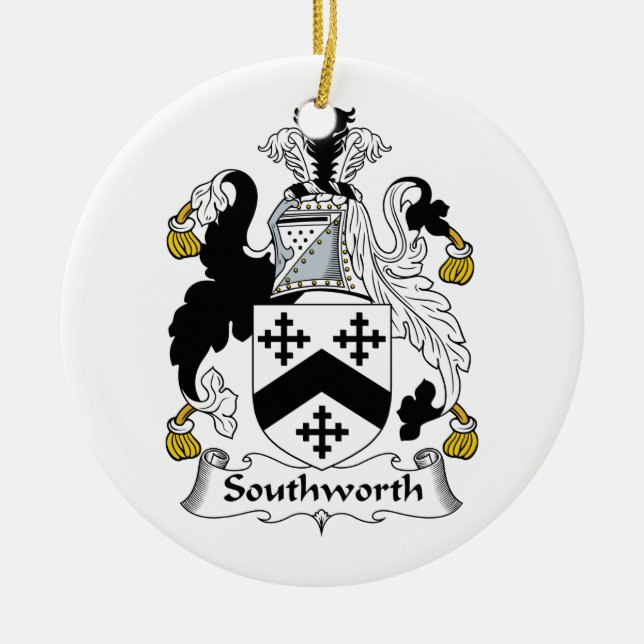 Southworth Family Crest Ceramic Ornament (Front)