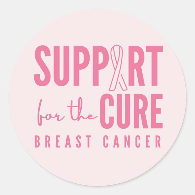soutien du cancer du sein cure rose Stickers Étiqu (Devant)