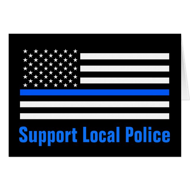 Soutien Police locale Ligne Bleue Mince (Devant Horizontal)