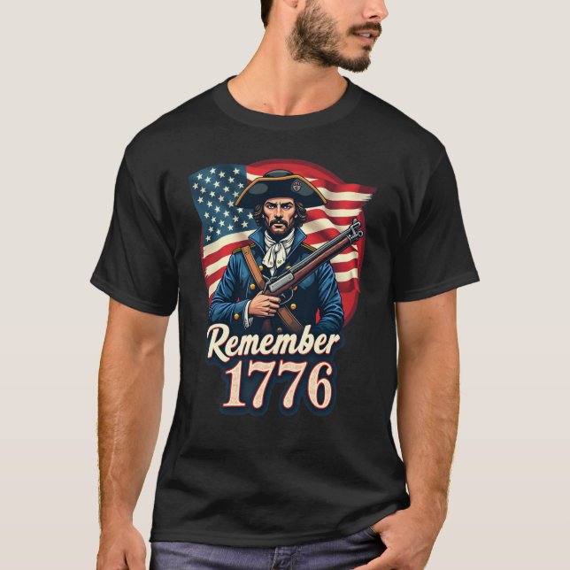 Souvenez-vous du T-shirt Soldat patriotique 1776 p (Devant)