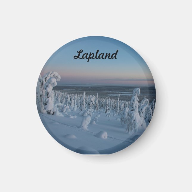 Souvenir Forêt enneigée de Laponie Magnet (Front)
