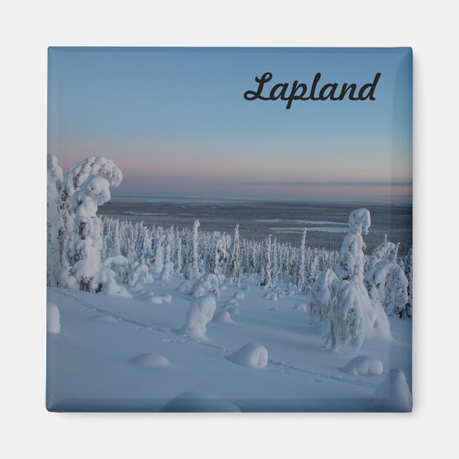 Souvenir Forêt enneigée de Laponie Magnet (Front)