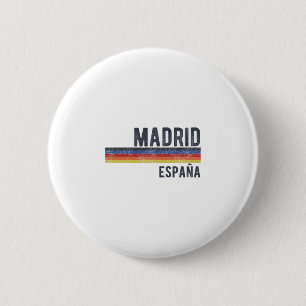 Souvenir From Madrid Spain Skyline Men Women Españ 2 Inch Round Button