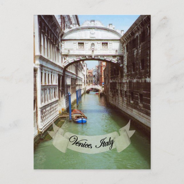 Souvenir from Venice Italy Bridge of Sighs Postcard (Front)