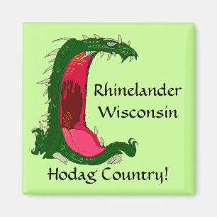 souvenir magnet Rhinelander Hodag Hodags WI wisch