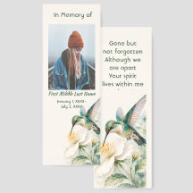 Souvenir mémorial colibri fleurs blanches
