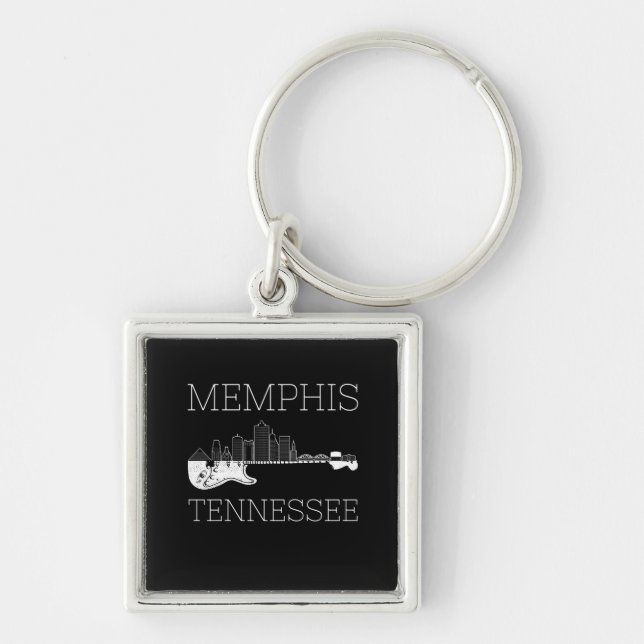 Souvenir Memphis Guitar Music Tennessee Memphis Keychain (Front)