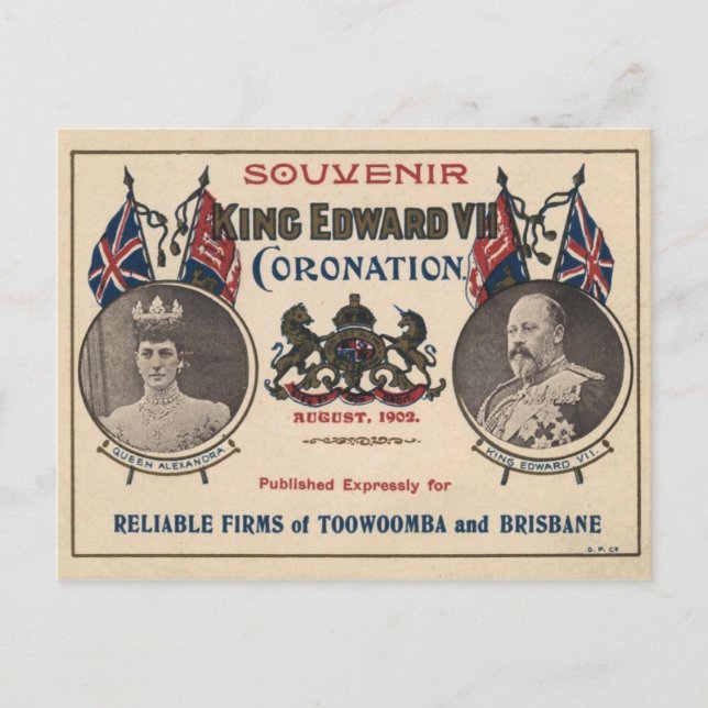 Souvenir of the Coronation of Edward VII Postcard (Front)