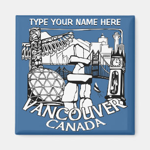 Souvenir personnalisé des aimants frigo de Vancouv