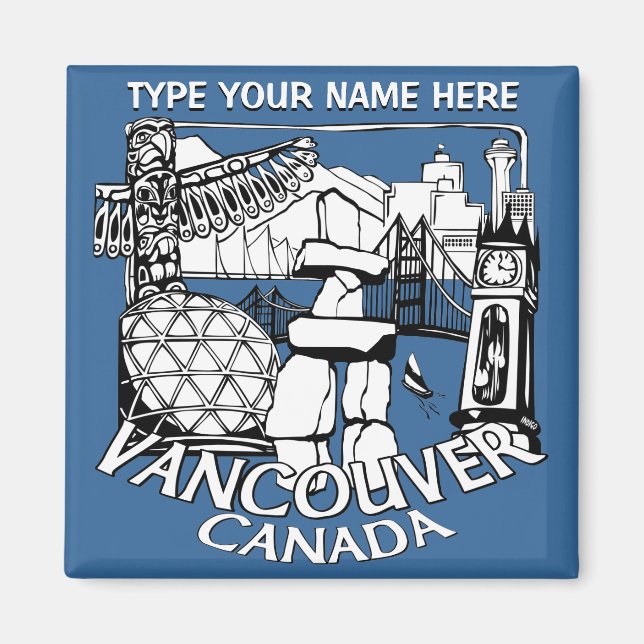 Souvenir personnalisé des aimants frigo de Vancouv (Devant)