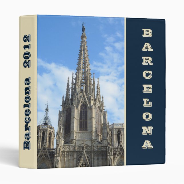 Souvenirs Barcelone 1" de vacances classeur (Devant/Côté)