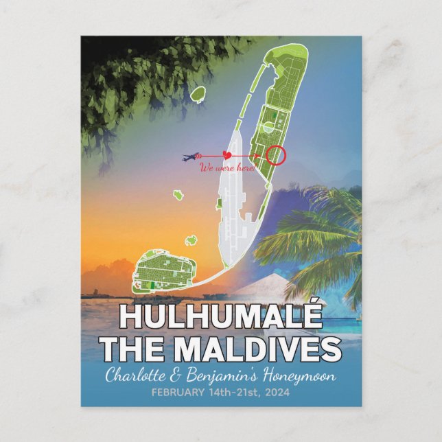 Souvenirs de lune de miel Hulhumale Maldives Carte (Devant)