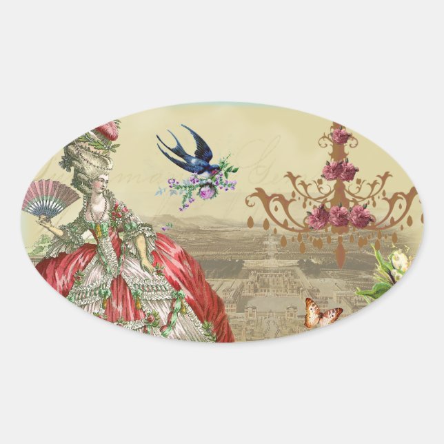 Souvenirs de Versailles Oval Sticker (Front)