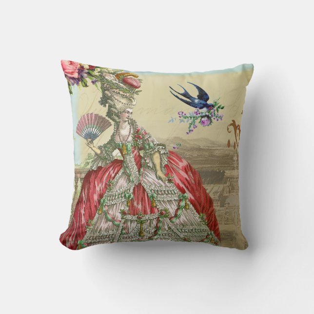 Souvenirs de Versailles Throw Pillow (Front)