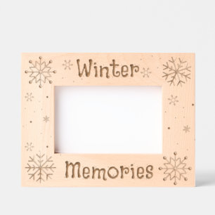 Souvenirs d'hiver Cadre photo gravé au laser