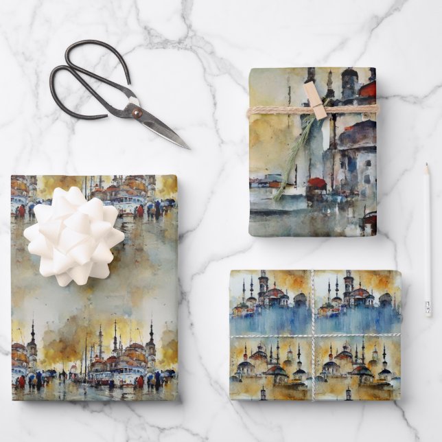 Souvenirs du set de papier cadeau d'Istanbul (Recto)