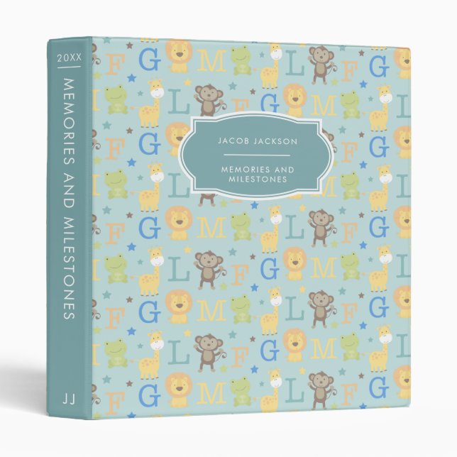 Souvenirs et jalons Baby Book Classeur pour garçon (Devant/Côté)