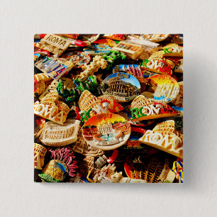 Souvenirs from Rome 2 Inch Square Button