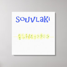 souvlaki greek food painting art