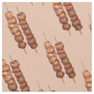 Souvlaki Meat Pork Skewer Greek Fast Food Greece Fabric