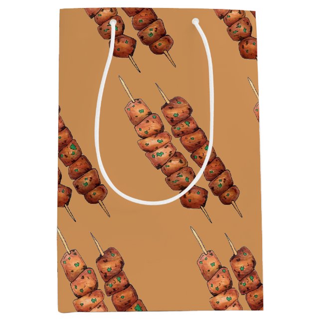 Souvlaki Meat Pork Skewer Greek Fast Food Greece Medium Gift Bag (Front)