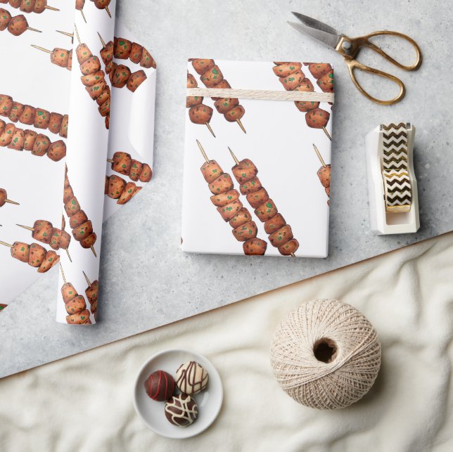 Souvlaki Meat Pork Skewer Greek Fast Food Greece Wrapping Paper (Crafts)
