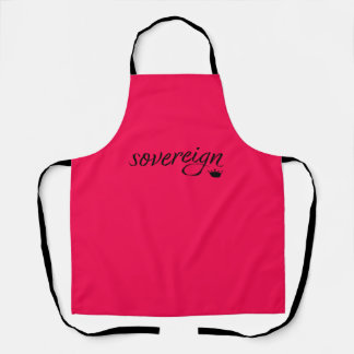 Sovereign crown design in hot pink apron
